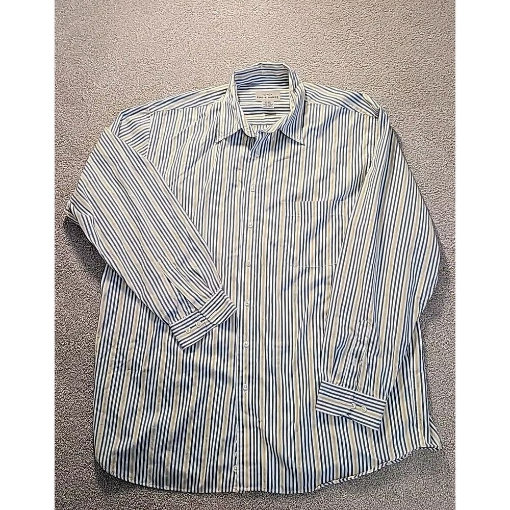 Eddie Bauer Men's‎ Button Down Collared Shirt Size XXL Cotton STRIPED MULTICOLOR